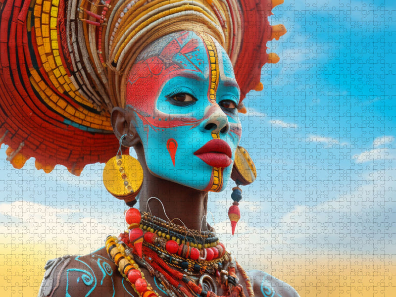 Surrealismus trifft Massai-Kultur - CALVENDO Foto-Puzzle'