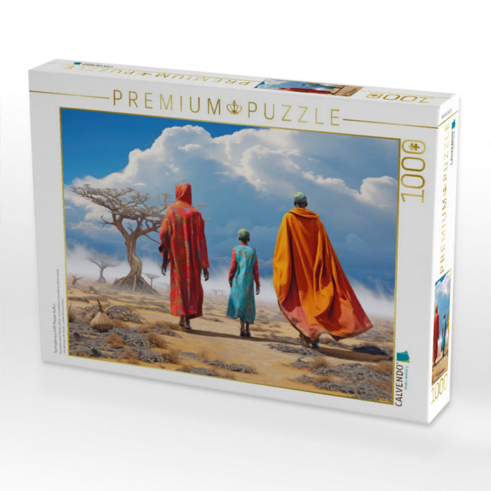 Surrealismus trifft Massai-Kultur - CALVENDO Foto-Puzzle'