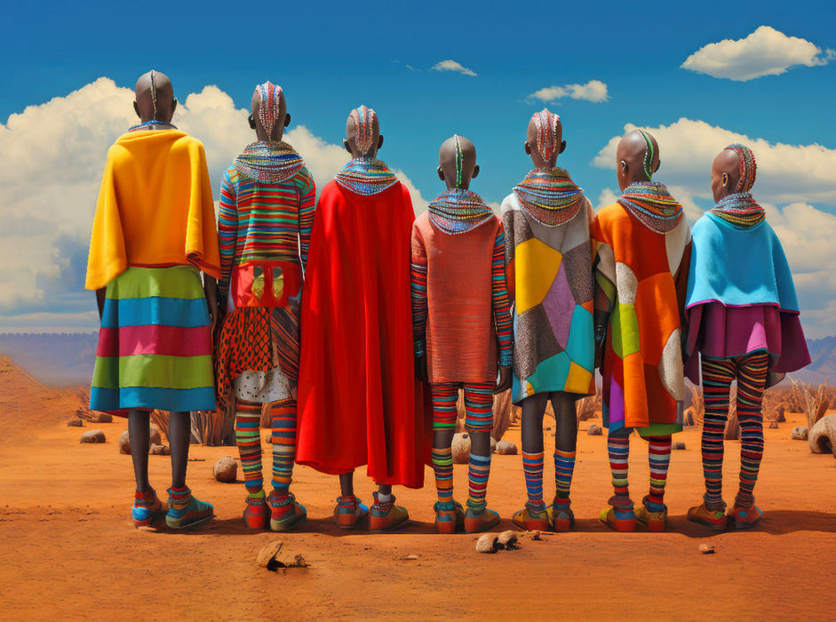 Surrealismus trifft Massai-Kultur - CALVENDO Foto-Puzzle'