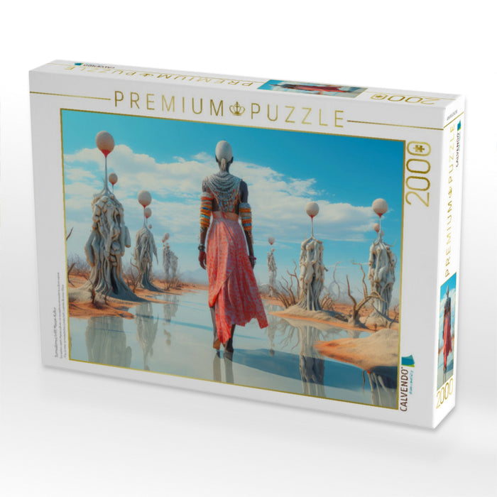 Surrealismus trifft Massai-Kultur - CALVENDO Foto-Puzzle'