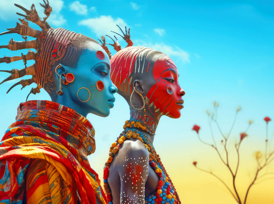 Surrealismus trifft Massai-Kultur - CALVENDO Foto-Puzzle'