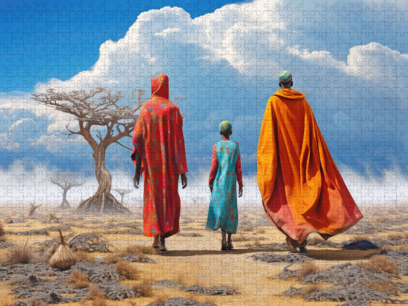 Surrealismus trifft Massai-Kultur - CALVENDO Foto-Puzzle'