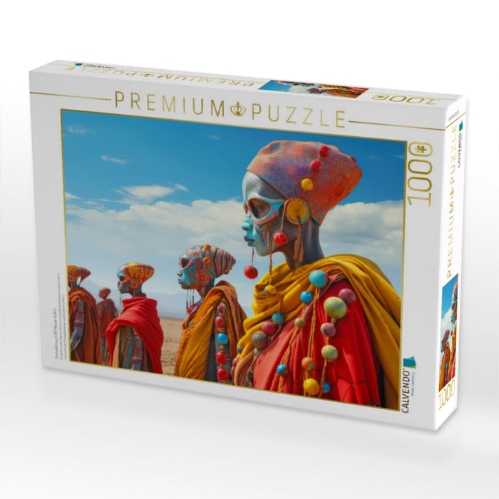 Surrealismus trifft Massai-Kultur - CALVENDO Foto-Puzzle'