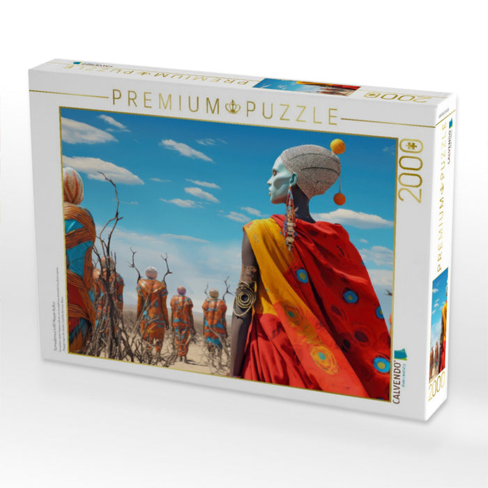 Surrealismus trifft Massai-Kultur - CALVENDO Foto-Puzzle'