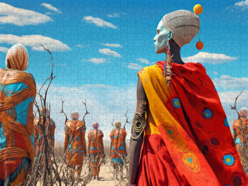 Surrealismus trifft Massai-Kultur - CALVENDO Foto-Puzzle'