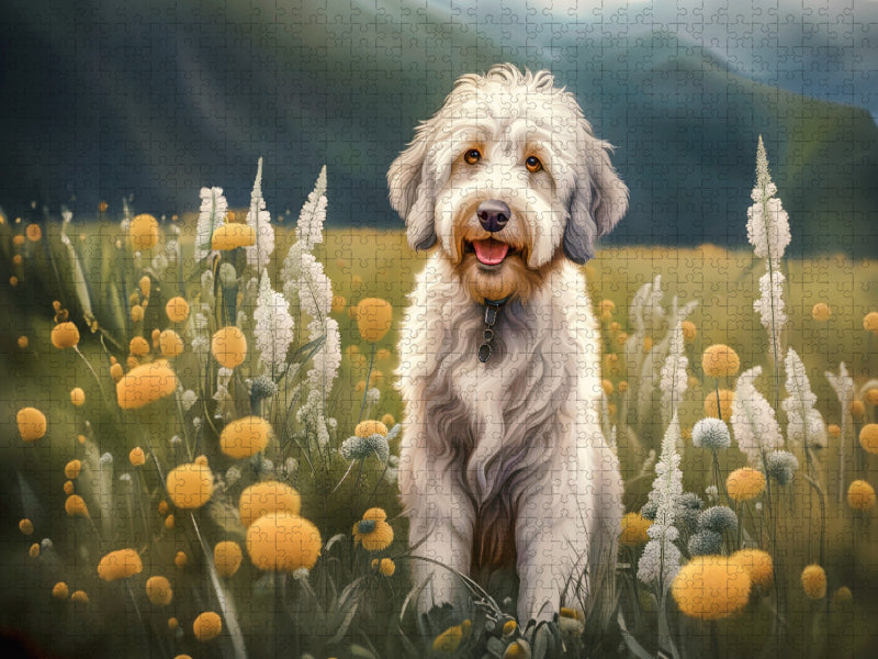 Weißer Aussiedoodle - CALVENDO Foto-Puzzle'