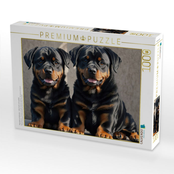 Majestätische Rottweiler - Voller Kraft und Loyalität - CALVENDO Foto-Puzzle'