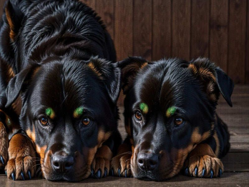 Majestätische Rottweiler - Voller Kraft und Loyalität - CALVENDO Foto-Puzzle'