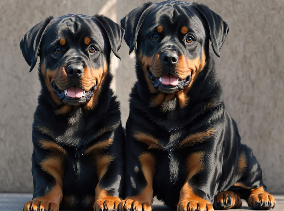 Majestätische Rottweiler - Voller Kraft und Loyalität - CALVENDO Foto-Puzzle'