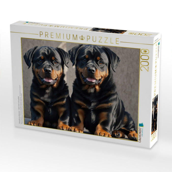 Majestätische Rottweiler - Voller Kraft und Loyalität - CALVENDO Foto-Puzzle'