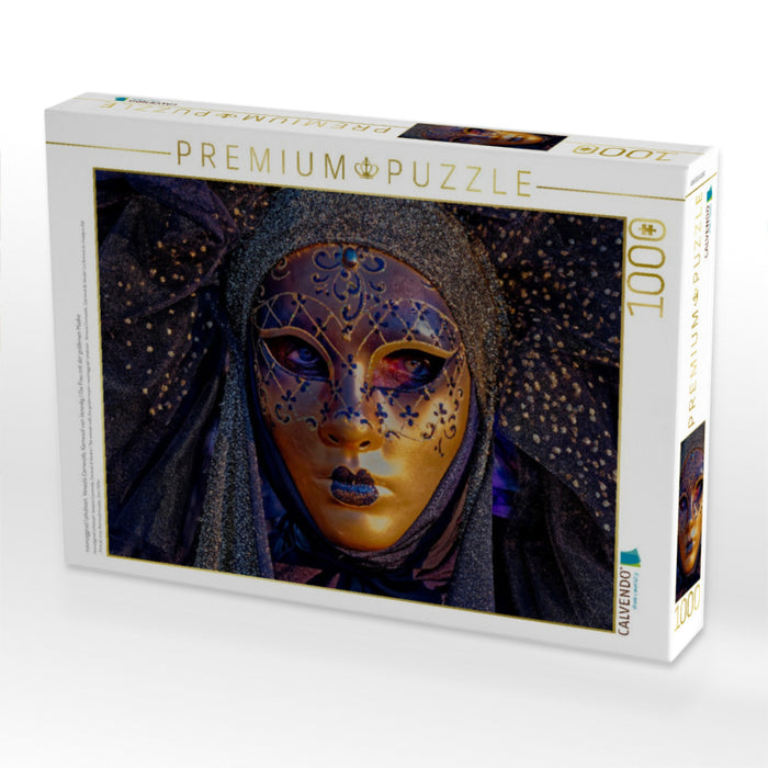 neunziggrad I photoart: Venezia Carnevale, Karneval von Venedig I Die Frau mit der goldenen Maske - CALVENDO Foto-Puzzle'
