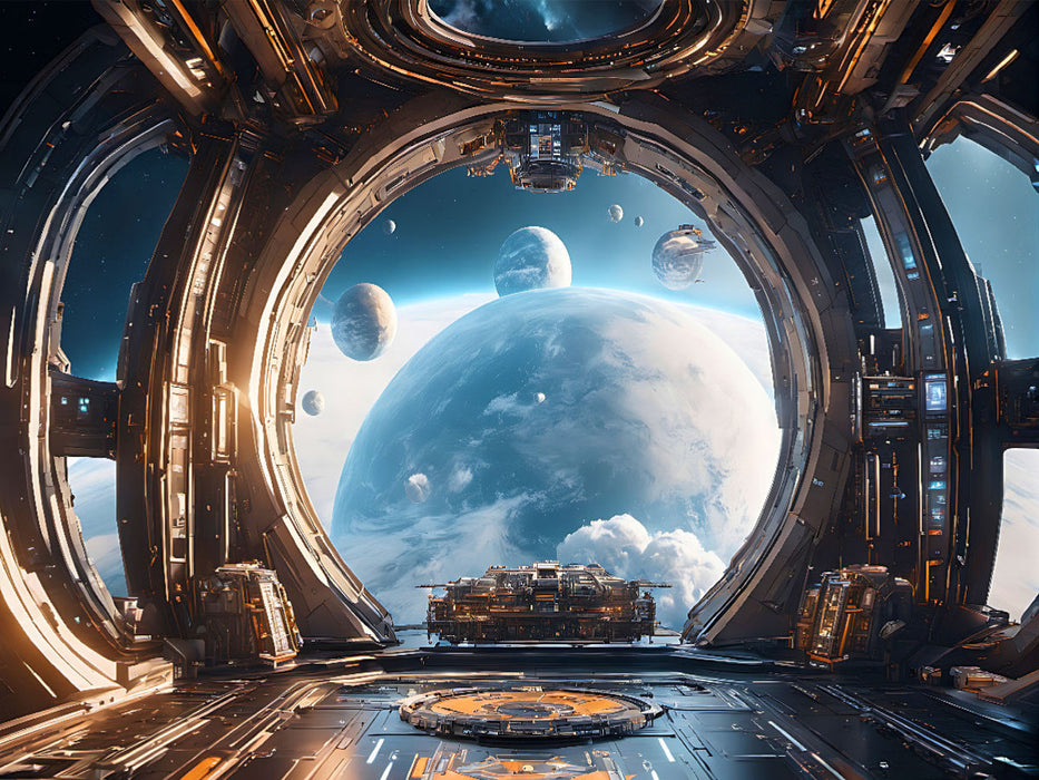 Sicht aus einem Raumtransporter auf fremde Planeten - CALVENDO Foto-Puzzle'