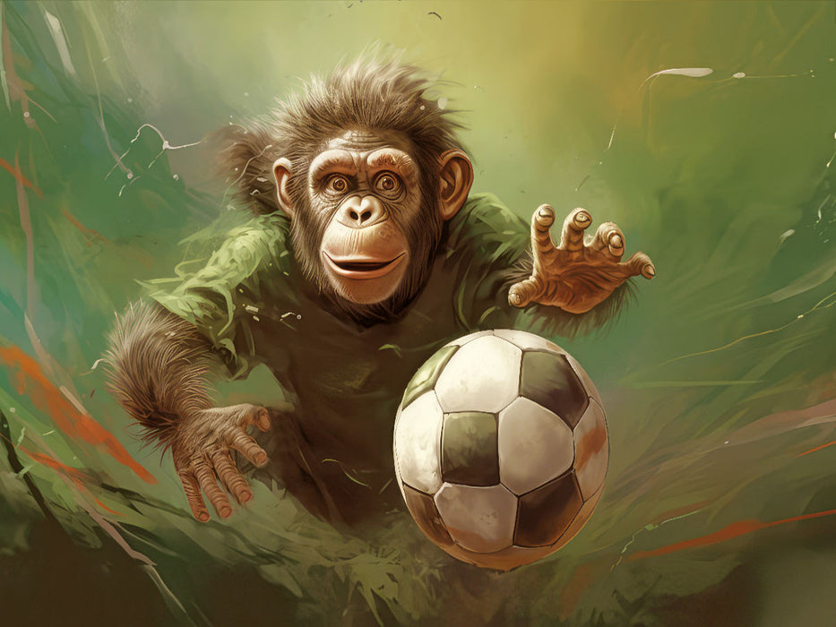 Fußballfieber bei Affenbabys - CALVENDO Foto-Puzzle'