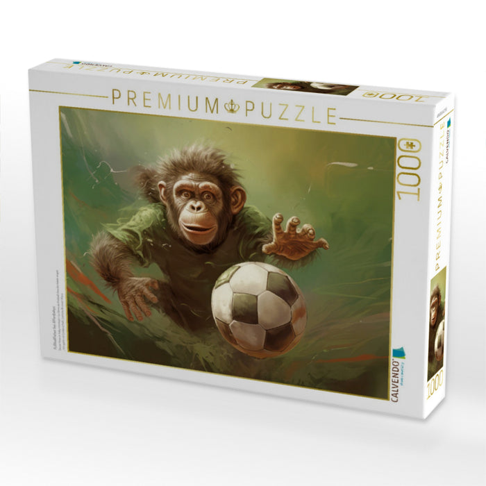 Fußballfieber bei Affenbabys - CALVENDO Foto-Puzzle'