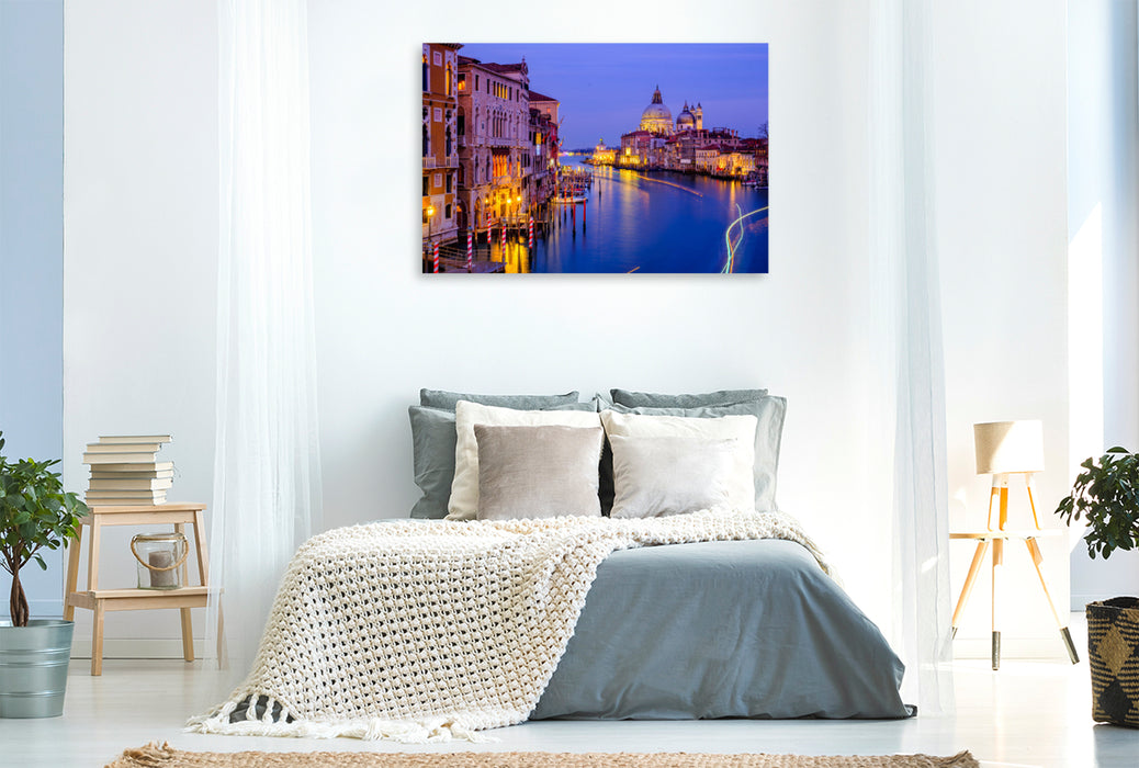 Premium Textil-Leinwand Canal Grande mit Basilica di Santa Maria della Salute