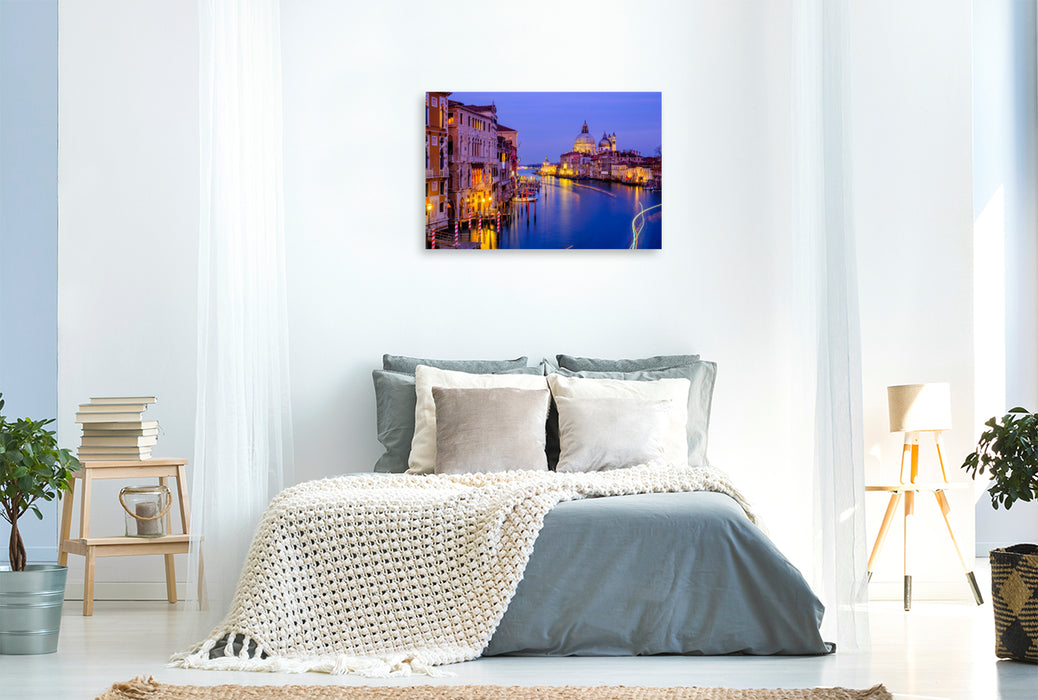 Premium Textil-Leinwand Canal Grande mit Basilica di Santa Maria della Salute