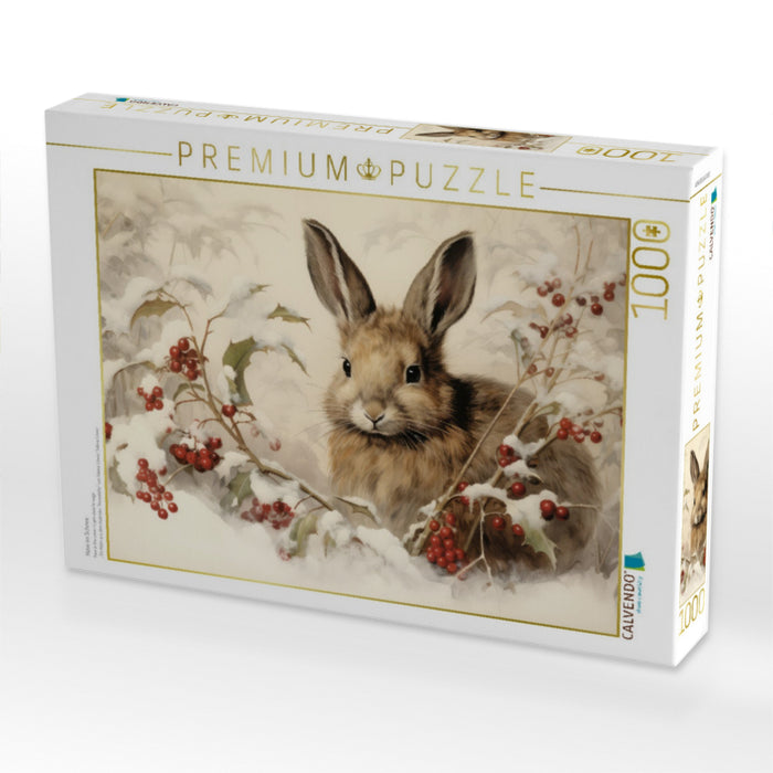 Hase im Schnee - CALVENDO Foto-Puzzle'