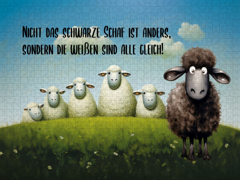 Schwarzes Schaf - CALVENDO Foto-Puzzle'