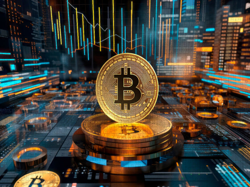 KRYPTO KUNST Bitcoin und Charts - CALVENDO Foto-Puzzle'