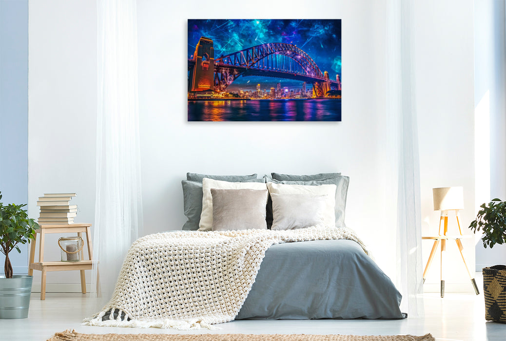Premium Textil-Leinwand Habour Bridge, Sydney