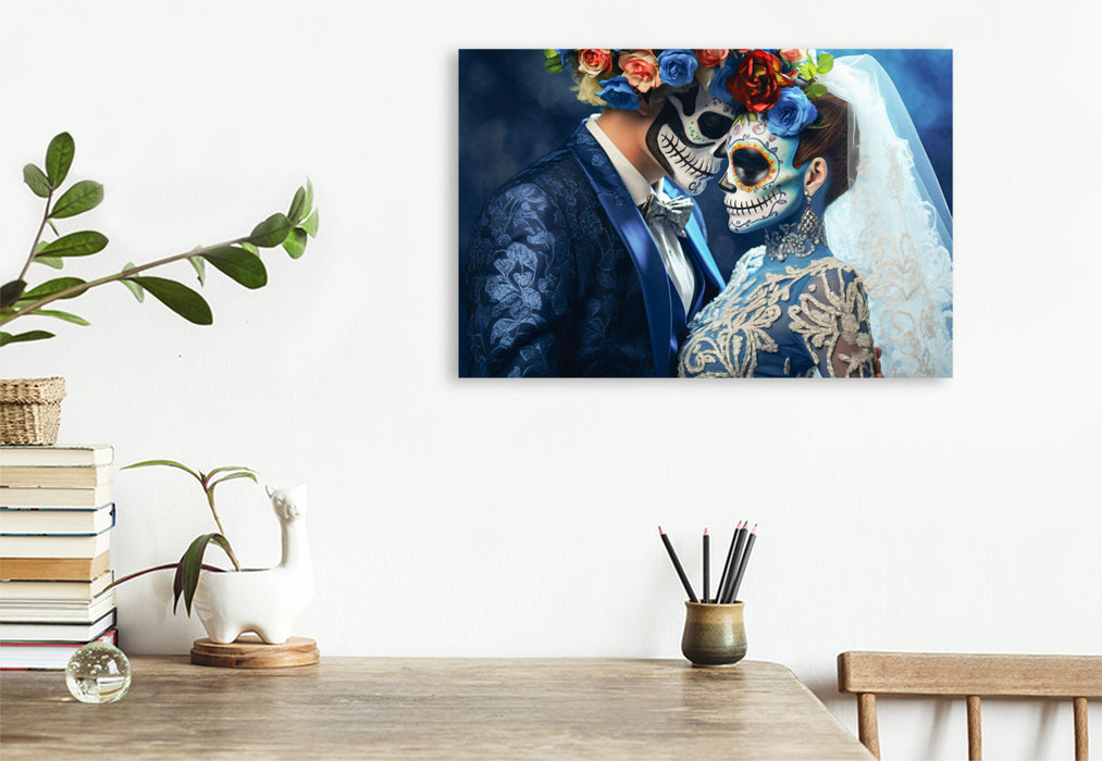 Premium Textil-Leinwand Ein Motiv aus dem Kalender Dia de los Muertos - Feier des Lebens und des Todes