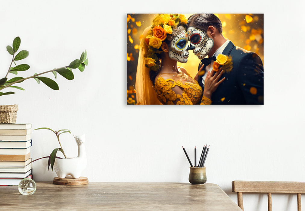 Premium Textil-Leinwand Ein Motiv aus dem Kalender Dia de los Muertos - Feier des Lebens und des Todes