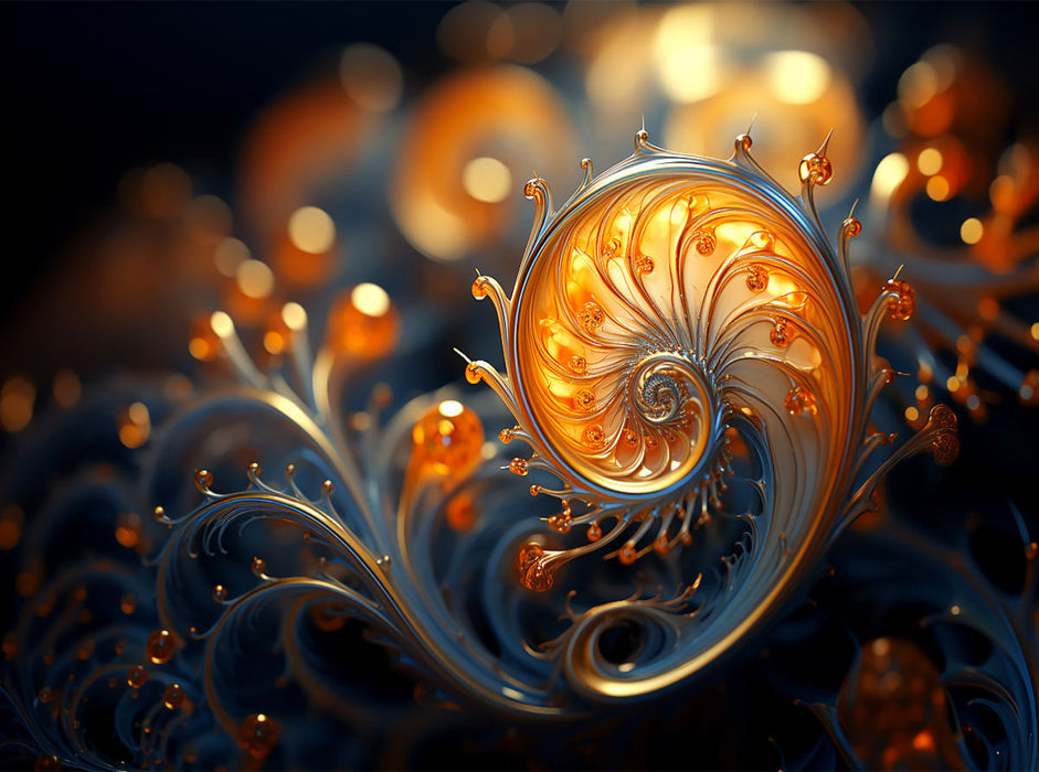 Fibonacci kombiniert mit Schneckenform - Fraktale in 3D - CALVENDO Foto-Puzzle'