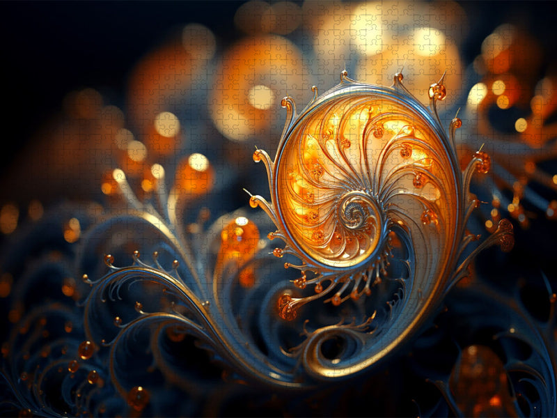 Fibonacci kombiniert mit Schneckenform - Fraktale in 3D - CALVENDO Foto-Puzzle'