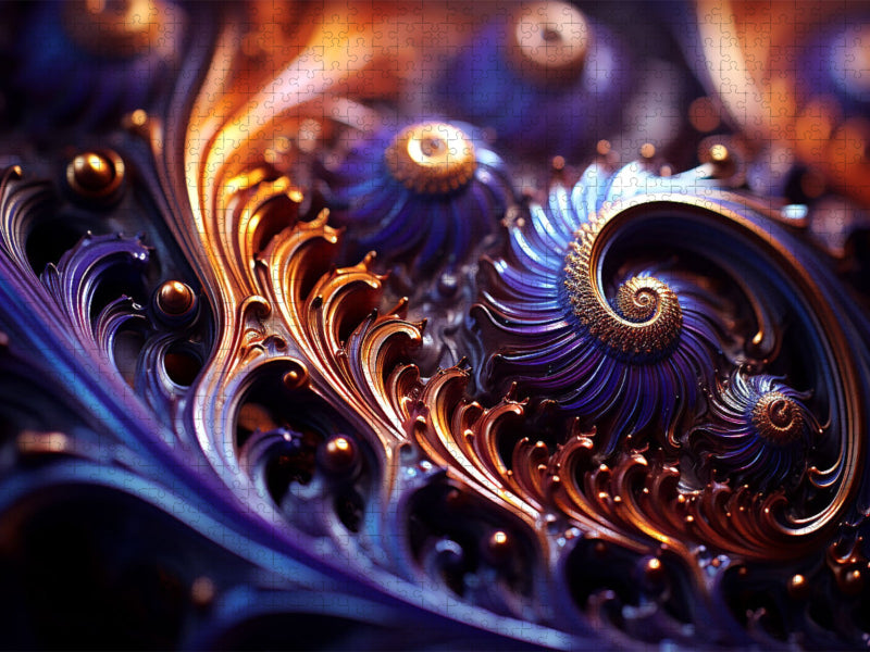 Julia Fraktal Purple 3D - CALVENDO Foto-Puzzle'