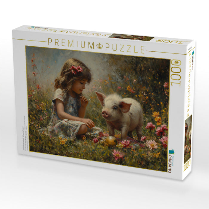 Sommerzauber mit Schweinefreund - CALVENDO Foto-Puzzle'