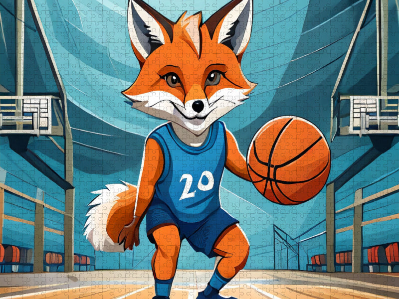 Ein Schlaufuchs spielt Basketbal - CALVENDO Foto-Puzzle'
