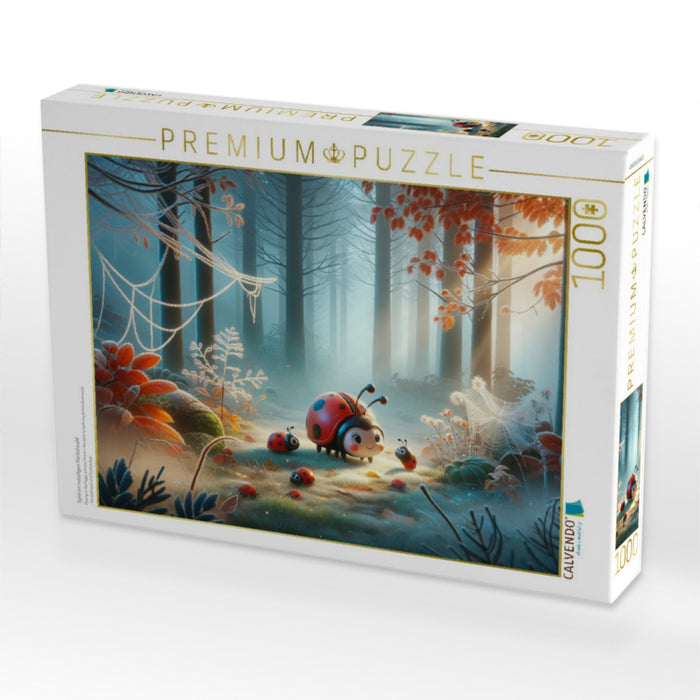 Spiel im nebeligen Herbstwald - CALVENDO Foto-Puzzle'