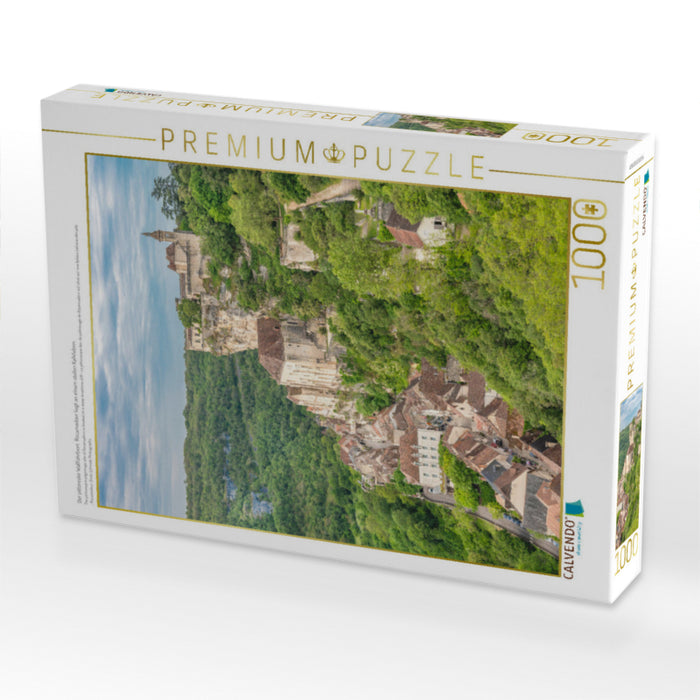 Der pittoreske Wallfahrtsort Rocamadour liegt an einem steilen Kalkfelsen - CALVENDO Foto-Puzzle'