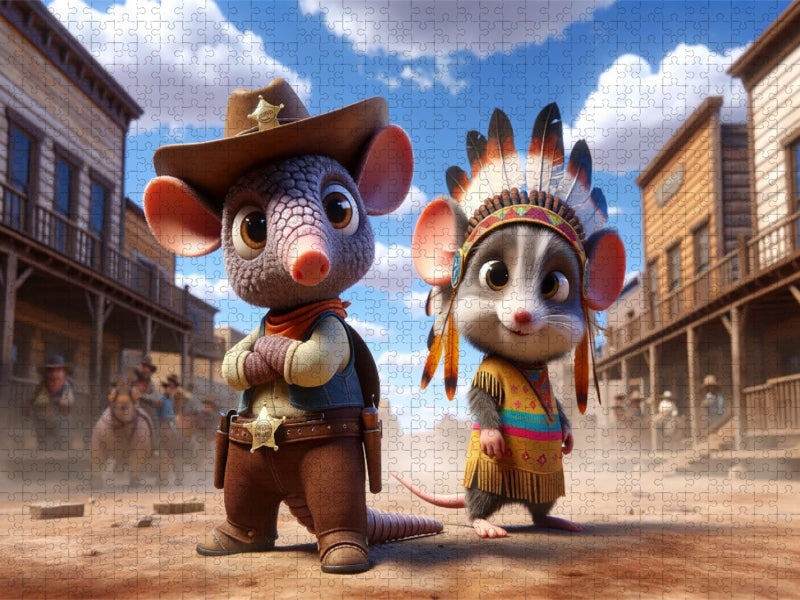 Dusty und Milo: Ein Abenteuer im Wilden Westen - CALVENDO Foto-Puzzle'