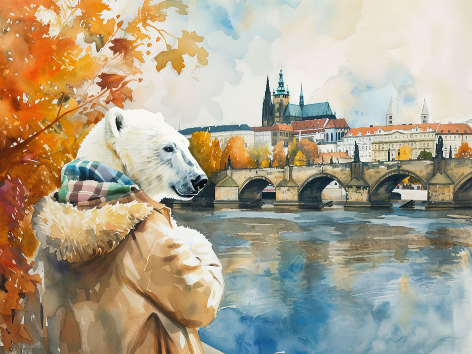Eisbär Eik in Prag in Tschechien - CALVENDO Foto-Puzzle'