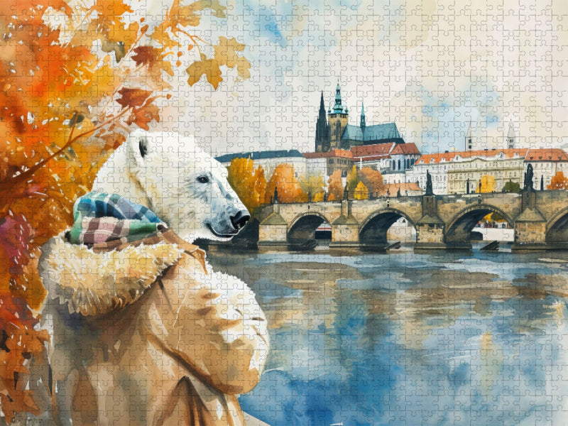 Eisbär Eik in Prag in Tschechien - CALVENDO Foto-Puzzle'