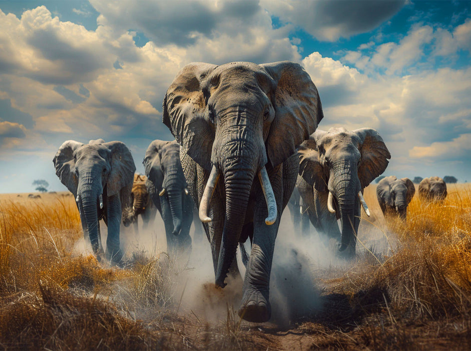 Elefantenherde - CALVENDO Foto-Puzzle'