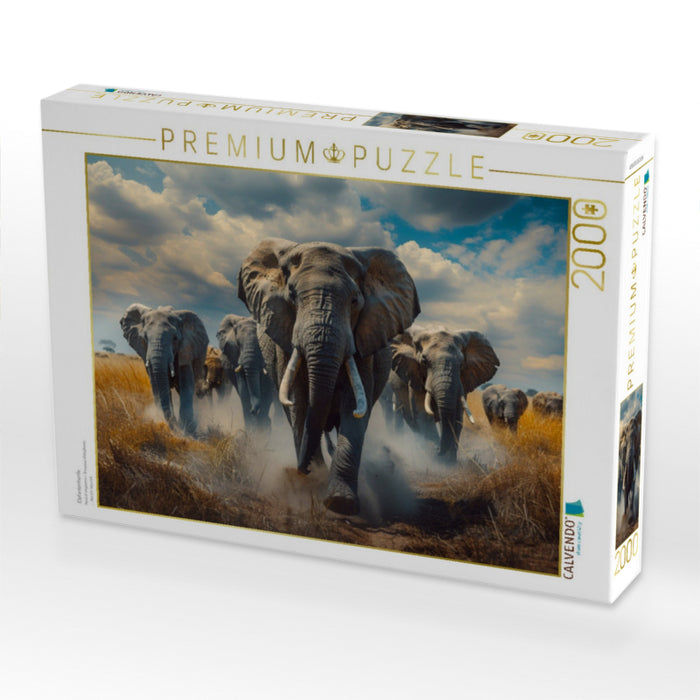 Elefantenherde - CALVENDO Foto-Puzzle'