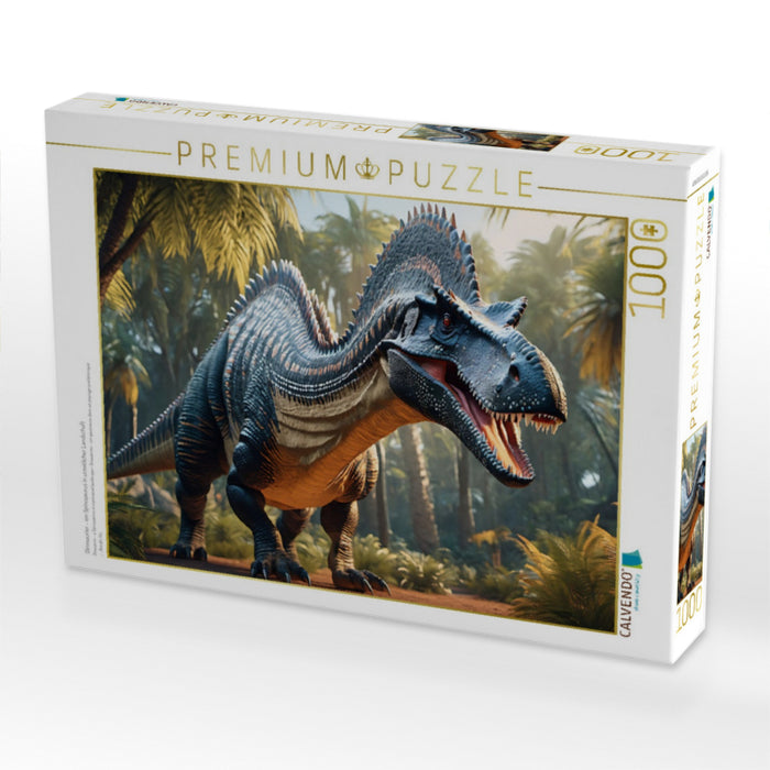 Dinosaurier - ein Spinosaurus in urzeitlicher Landschaft - CALVENDO Foto-Puzzle'