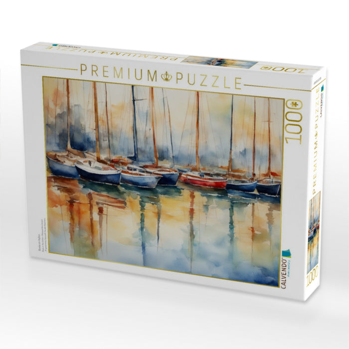 Boote im Hafen - CALVENDO Foto-Puzzle'