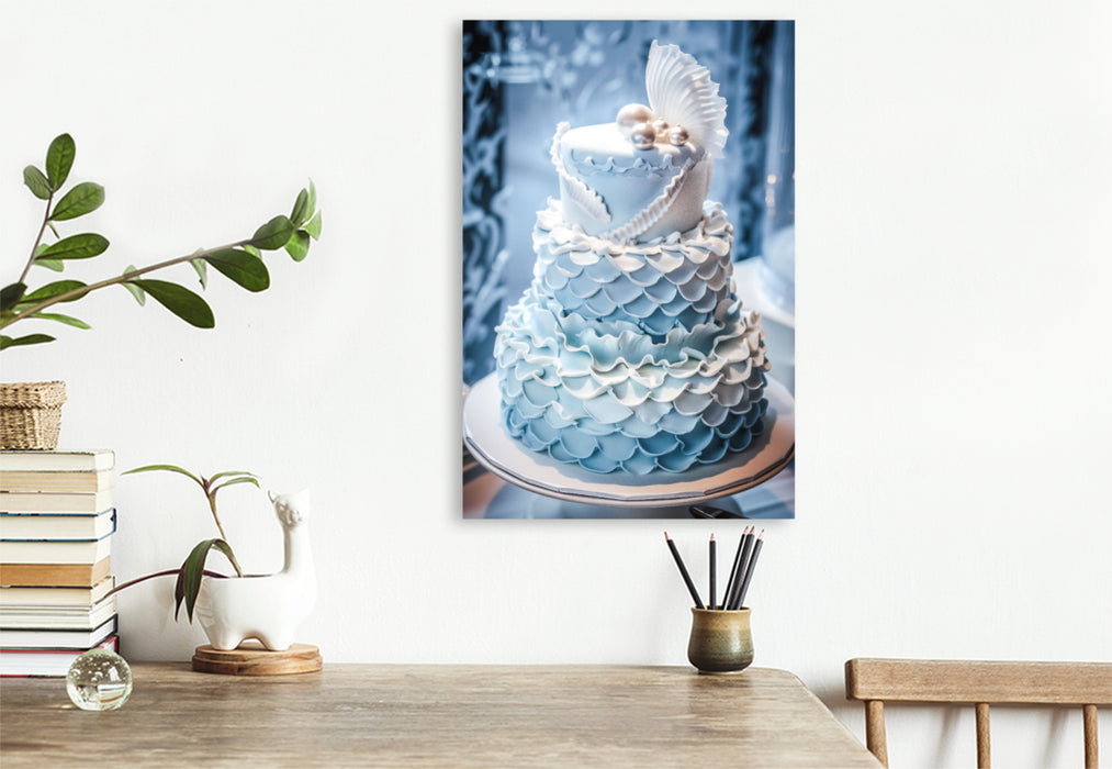Premium Textil-Leinwand Ein Motiv aus dem Kalender Hochzeitstorten - Verführerische Kreationen mit einer KI in Szene gesetzt