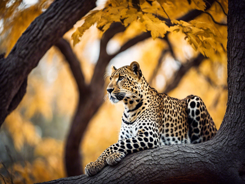 Leopard - gefleckte Jäger hält Ausschau - CALVENDO Foto-Puzzle'