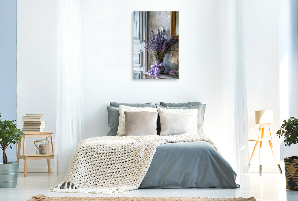 Premium Textil-Leinwand Lavendelbouquet