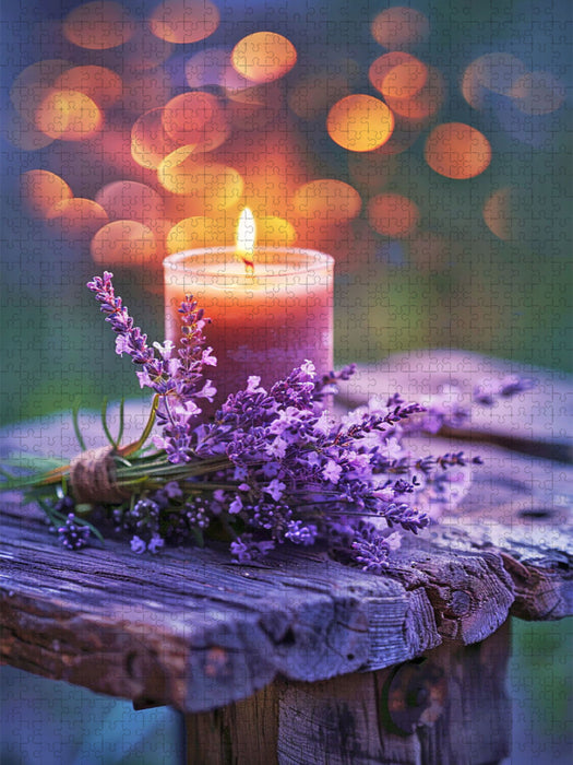 Lavendel bei Kerzenschein - CALVENDO Foto-Puzzle'