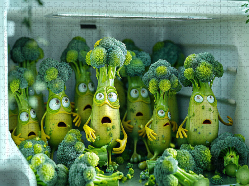 Staunender Brokkoli im Kühlschrank - CALVENDO Foto-Puzzle'