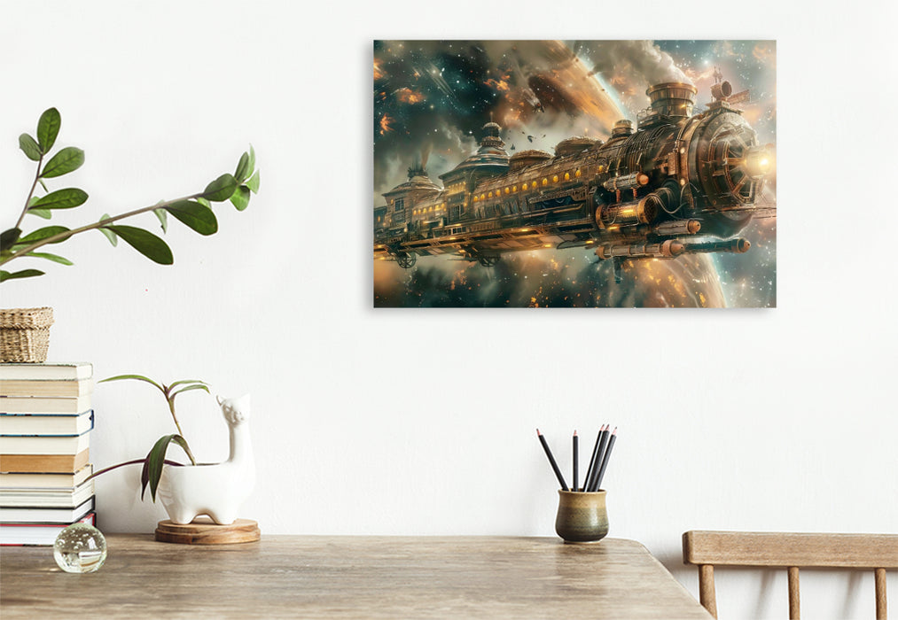 Premium Textil-Leinwand Ein Motiv aus dem Kalender "Steampunk im Weltall"