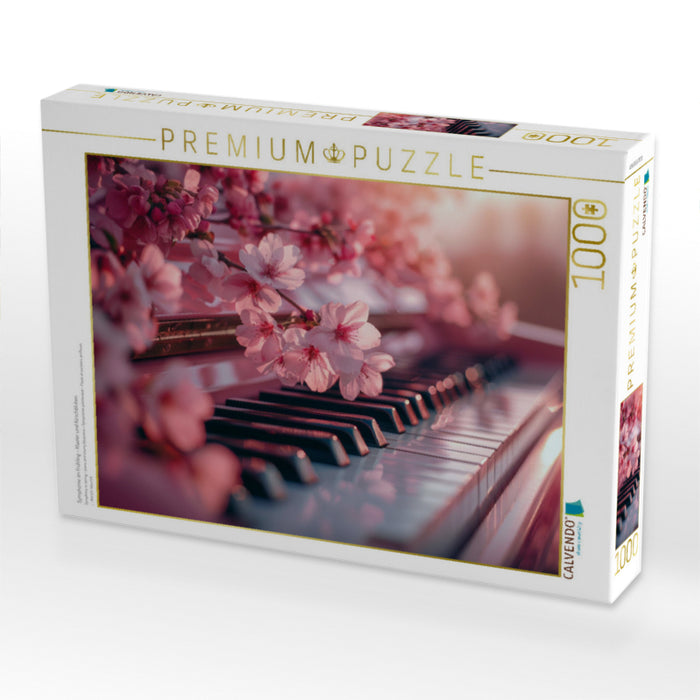 Symphonie im Frühling - Klavier und Kirschblüten - CALVENDO Foto-Puzzle'