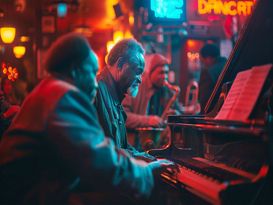 Kreatives Spiel im Jazzclub - Klavier Musik - CALVENDO Foto-Puzzle'