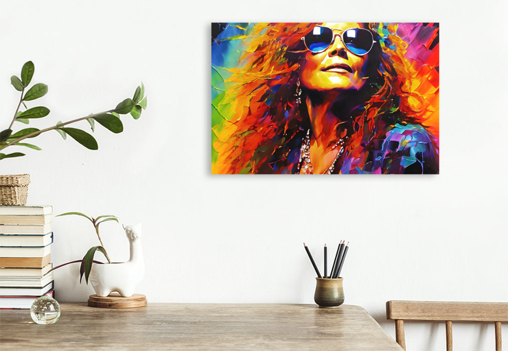 Premium Textil-Leinwand Janis Joplin