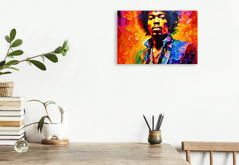 Premium Textil-Leinwand Jimi Hendrix
